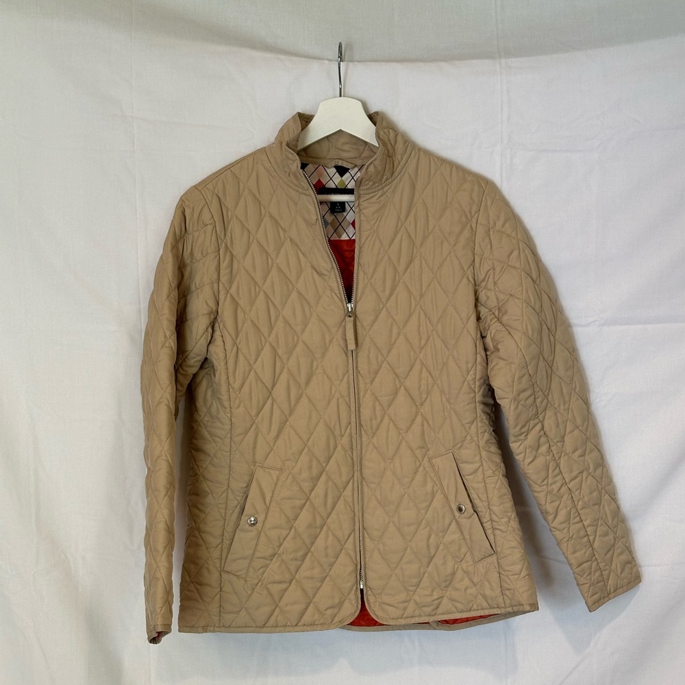 Women’s Lands End Size S Lightweight Quilted Tan Jacket